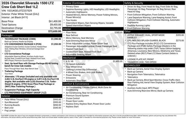New 2026 Chevrolet Silverado 1500 LTZ w/ Technology Package AWD/4WD video 2