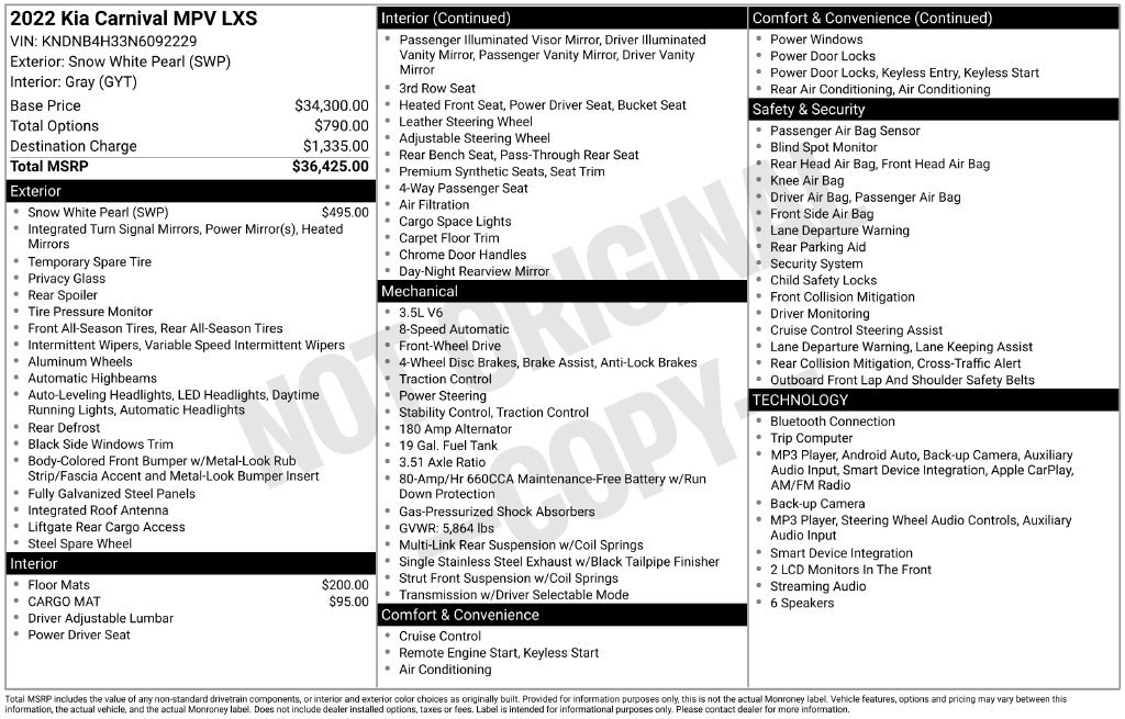 Used 2022 Kia Carnival LX FWD image 11