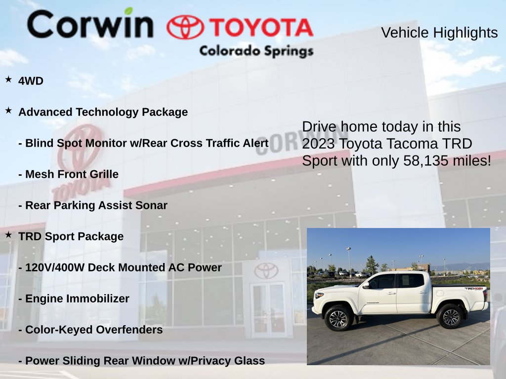 Used 2023 Toyota Tacoma TRD Sport w/ Advanced Technology Package AWD/4WD image 7