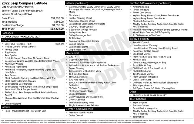 Certified 2022 Jeep Compass Latitude AWD/4WD image 3