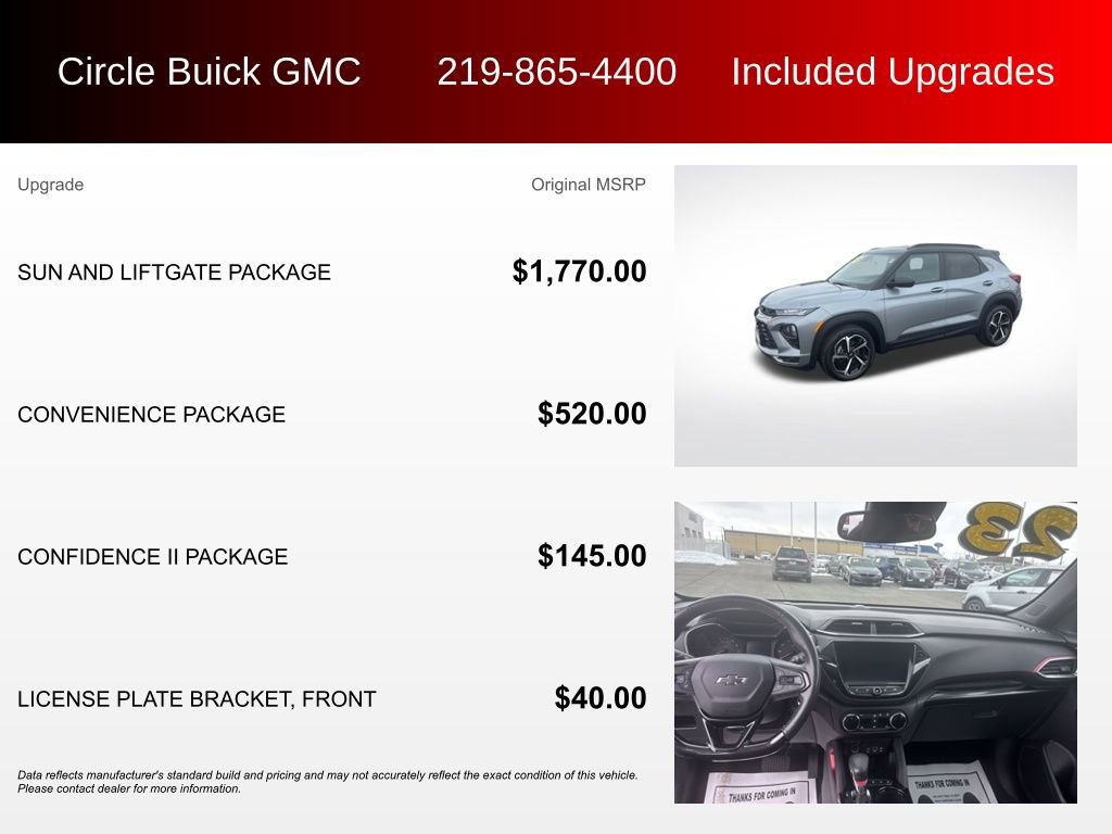 Used 2023 Chevrolet TrailBlazer RS w/ Sun and Liftgate Package image 3