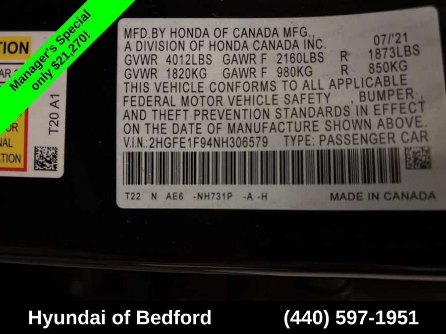 Used 2022 Honda Civic Touring image 12