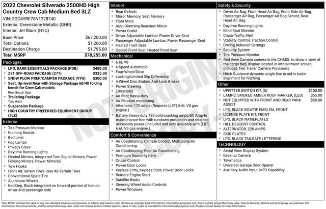 Certified 2022 Chevrolet Silverado 2500 High Country w/ LPO, Dark Essentials Package image 38