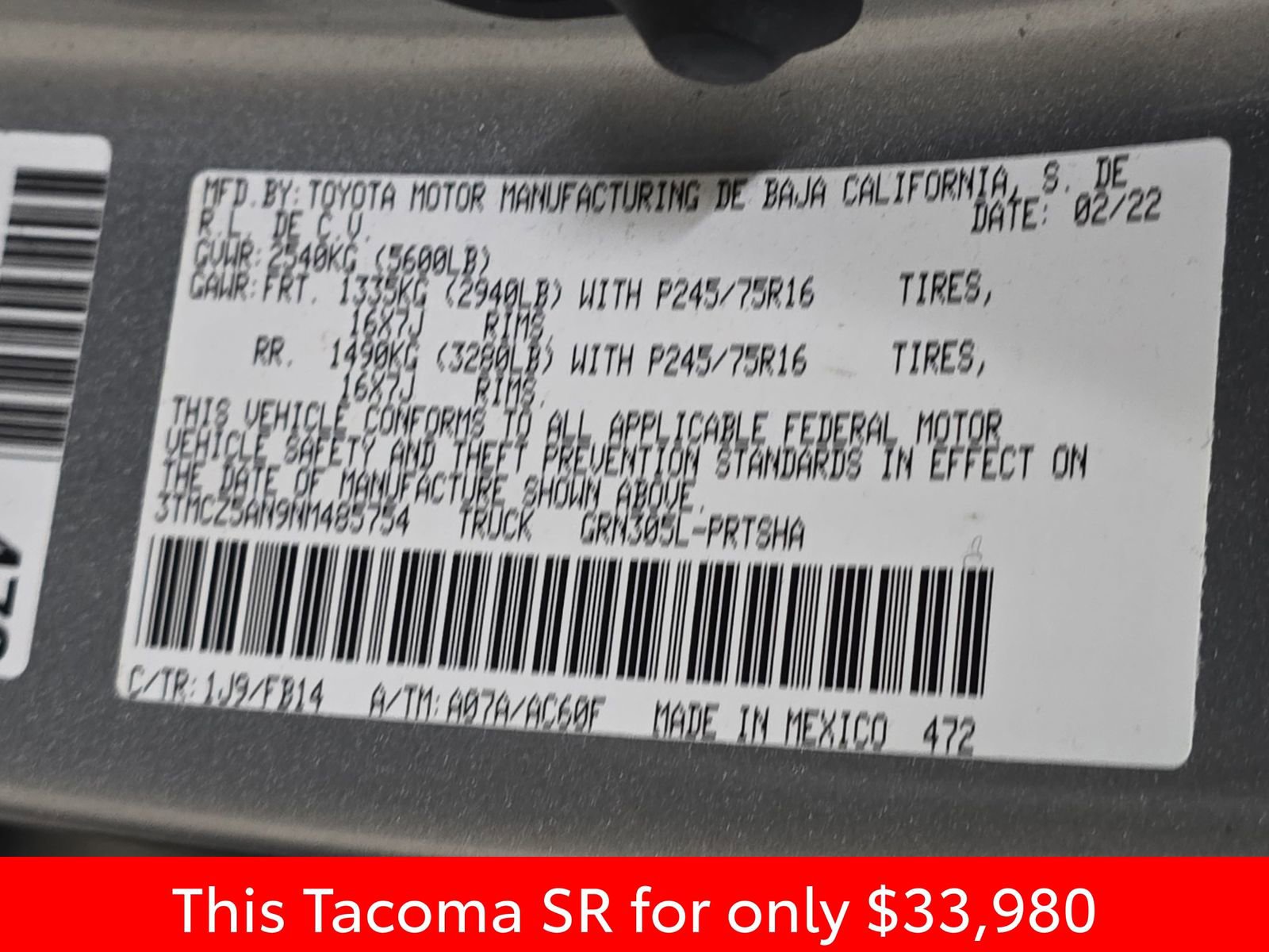 Used 2022 Toyota Tacoma SR image 41