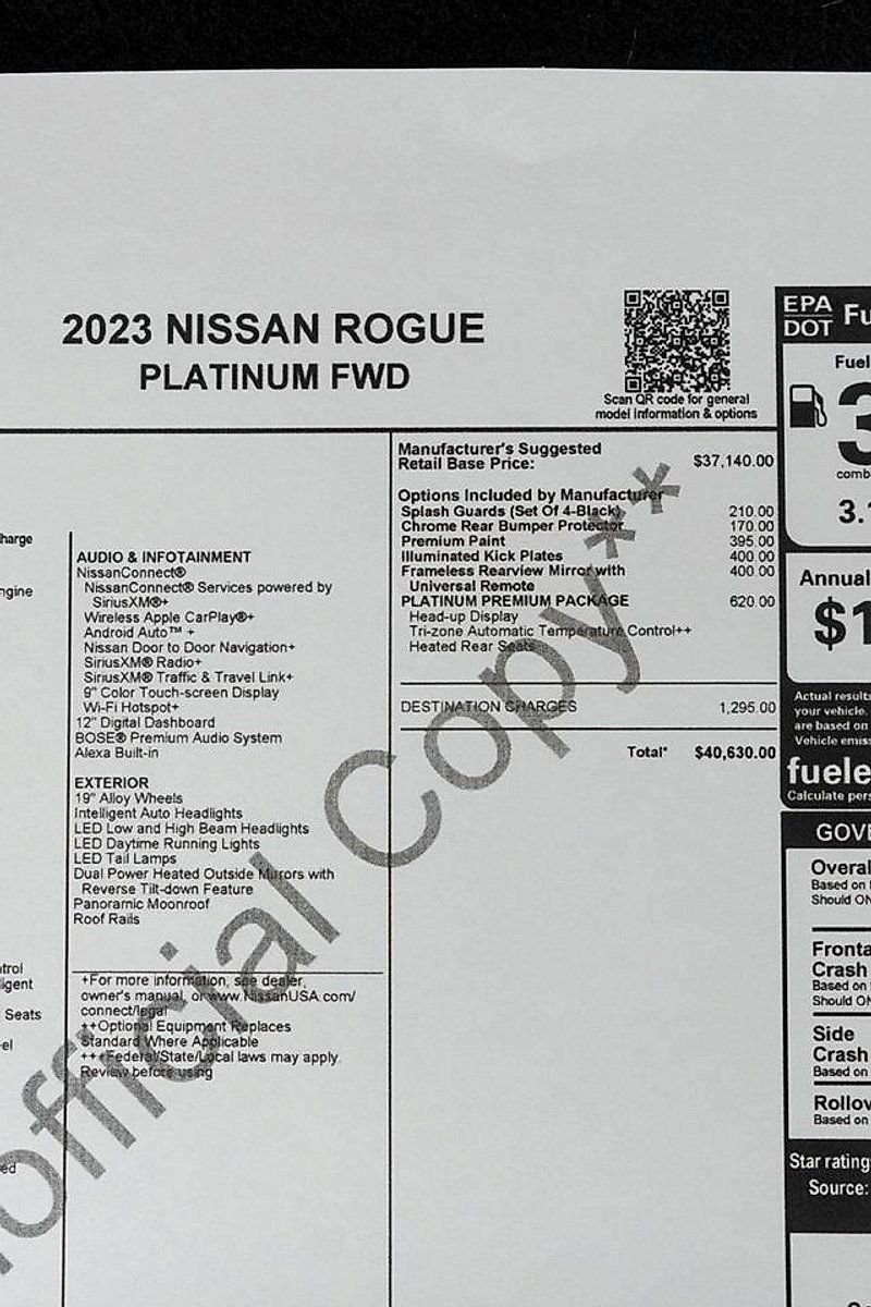 Used 2023 Nissan Rogue Platinum w/ Platinum Premium Package image 52