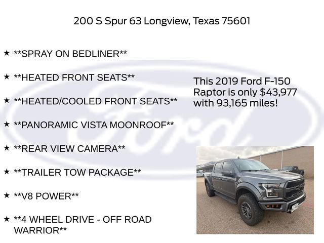 Used 2019 Ford F150 Raptor w/ Equipment Group 802A Luxury image 30