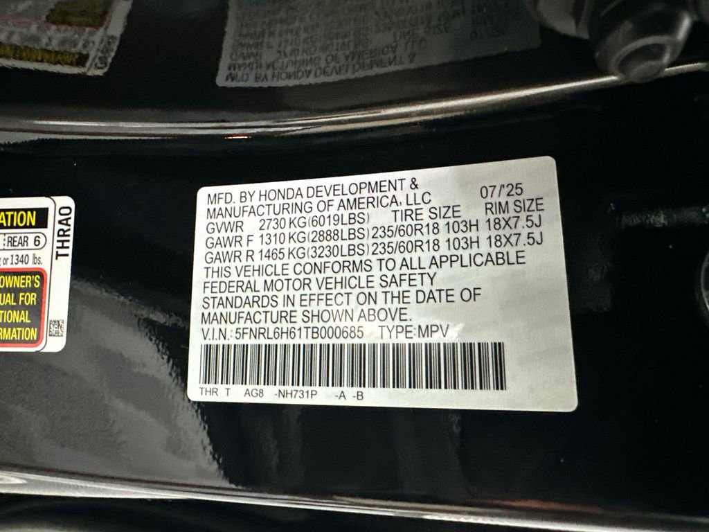 New 2026 Honda Odyssey EX-L image 37