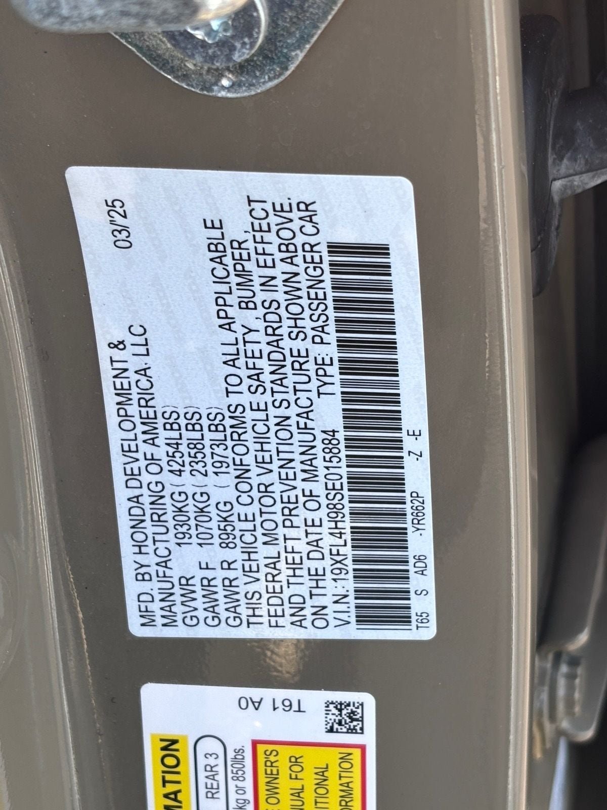 Certified 2025 Honda Civic Sport Touring image 36
