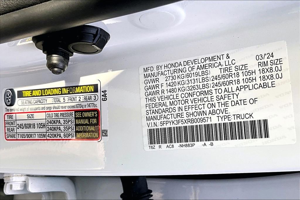 Certified 2024 Honda Ridgeline RTL image 14