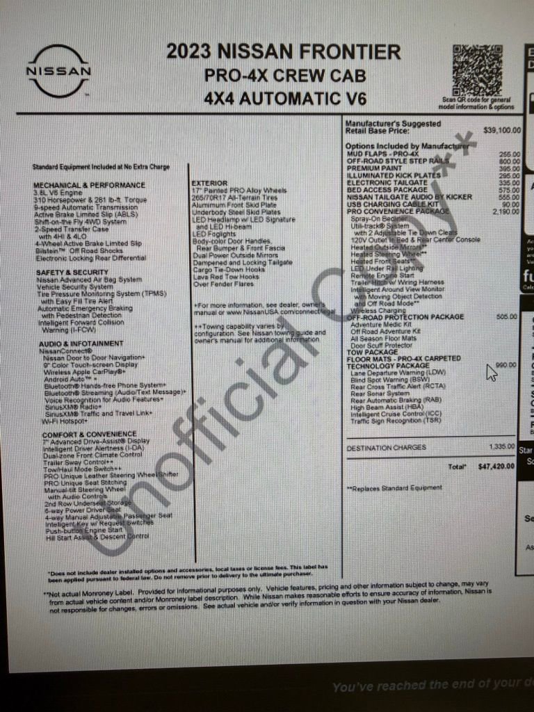 Used 2023 Nissan Frontier PRO-4X w/ Pro Convenience Package image 25