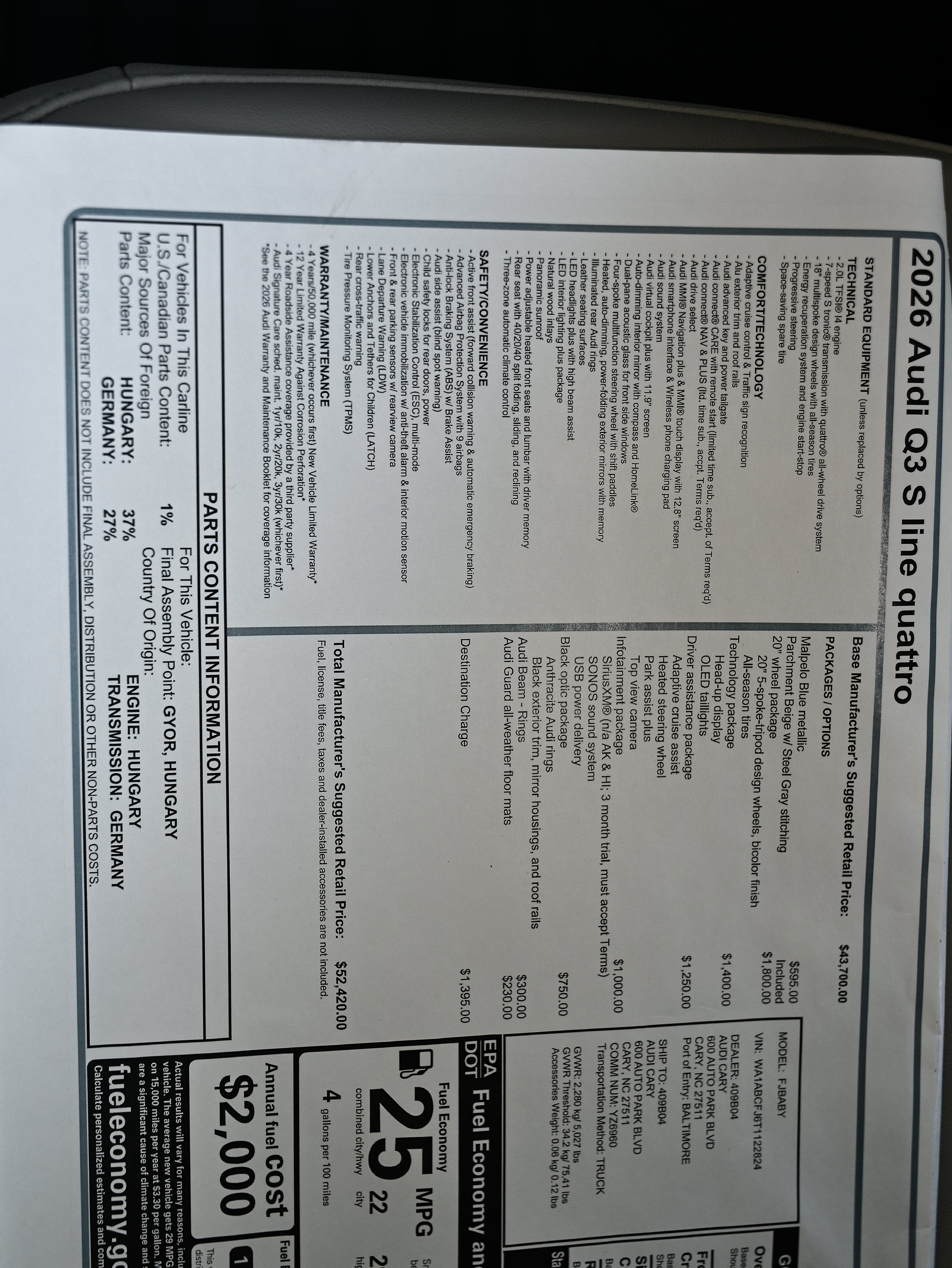 New 2026 Audi Q3 quattro 2.0T AWD/4WD image 25