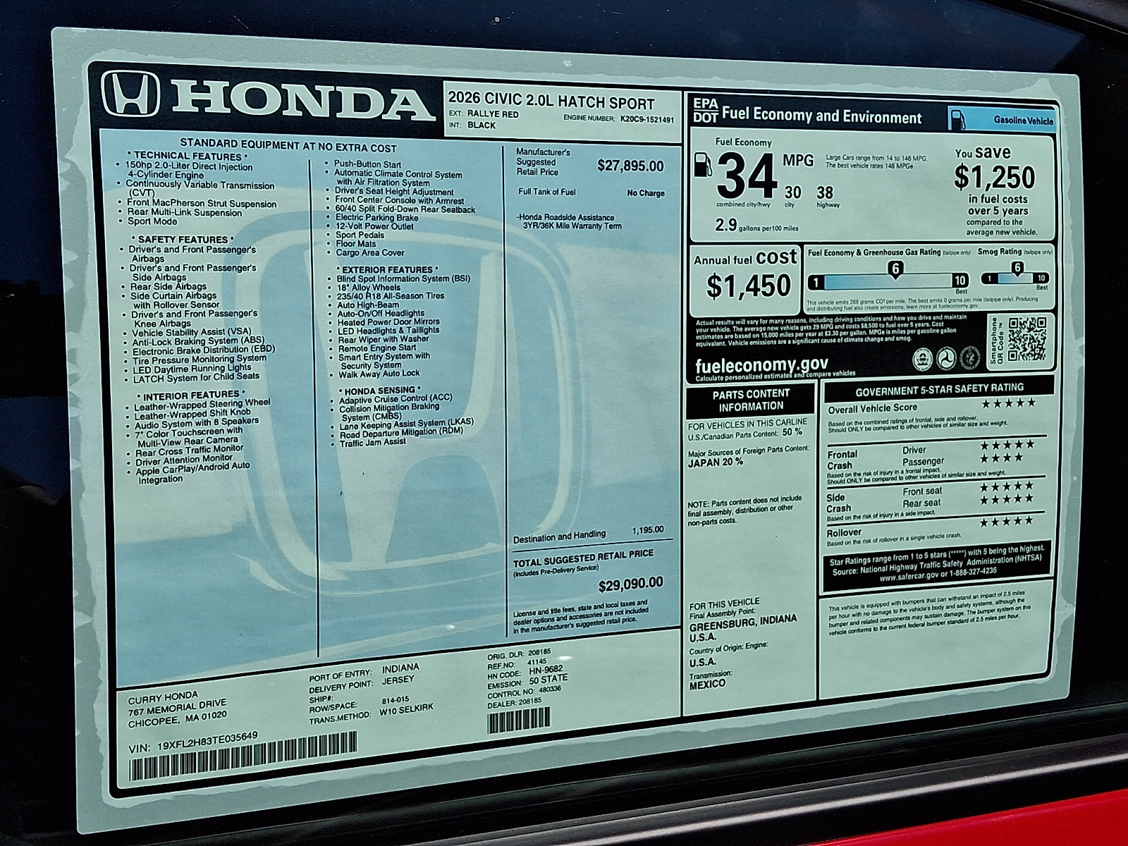 New 2026 Honda Civic Sport image 11