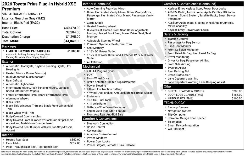 Certified 2026 Toyota Prius Plug-In Hybrid w/ Limited Premium Package FWD image 32