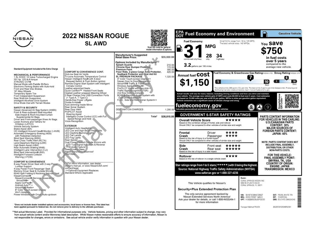 Used 2022 Nissan Rogue SL w/ SL Premium Package AWD/4WD image 9