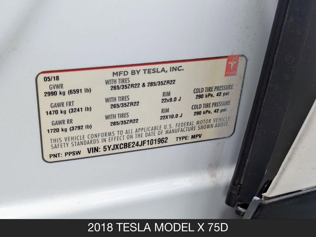 Used 2018 Tesla Model X 75D AWD/4WD image 26