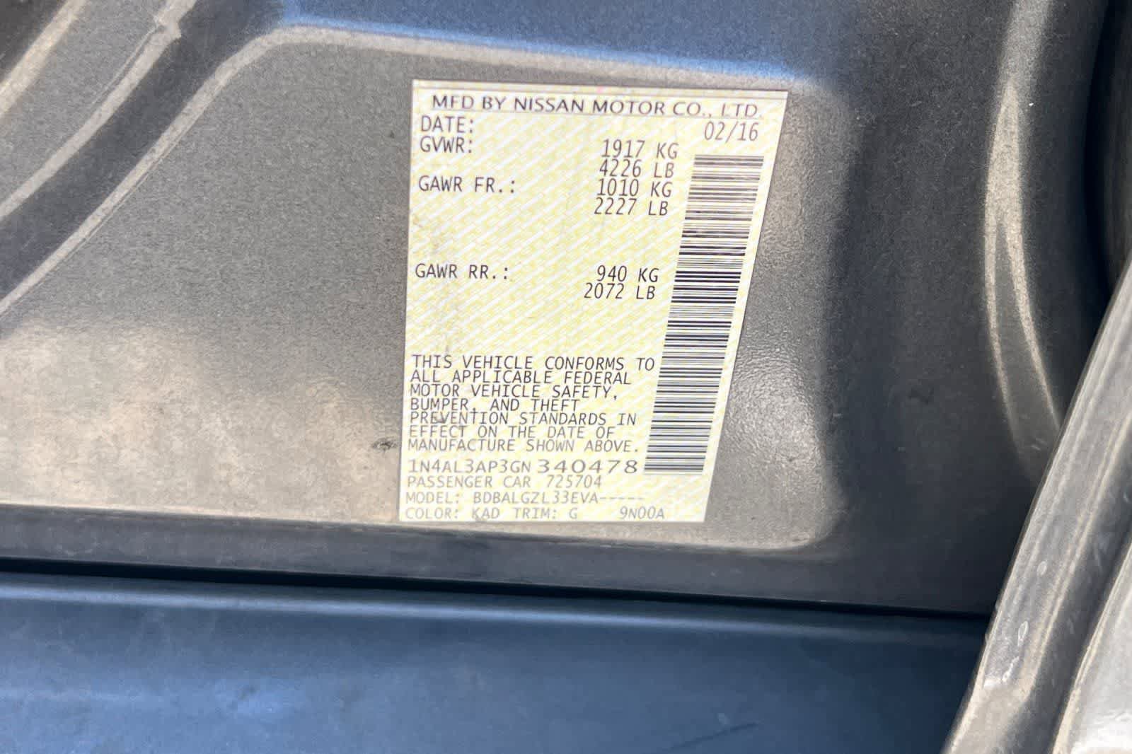 Used 2016 Nissan Altima 2.5 S w/ Power Driver Seat Package FWD image 28