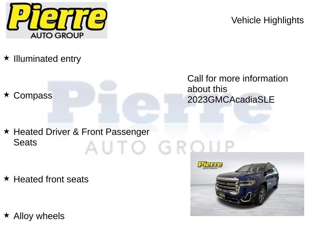 Used 2023 GMC Acadia SLE w/ Infotainment Package AWD/4WD image 14