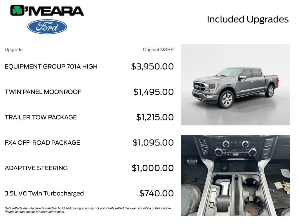 Used 2022 Ford F150 Platinum w/ Equipment Group 701A High AWD/4WD image 4