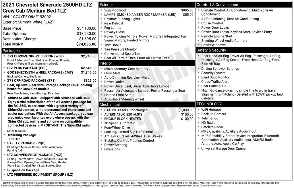 Used 2021 Chevrolet Silverado 2500 LTZ w/ Z71 Chrome Sport Edition AWD/4WD image 22