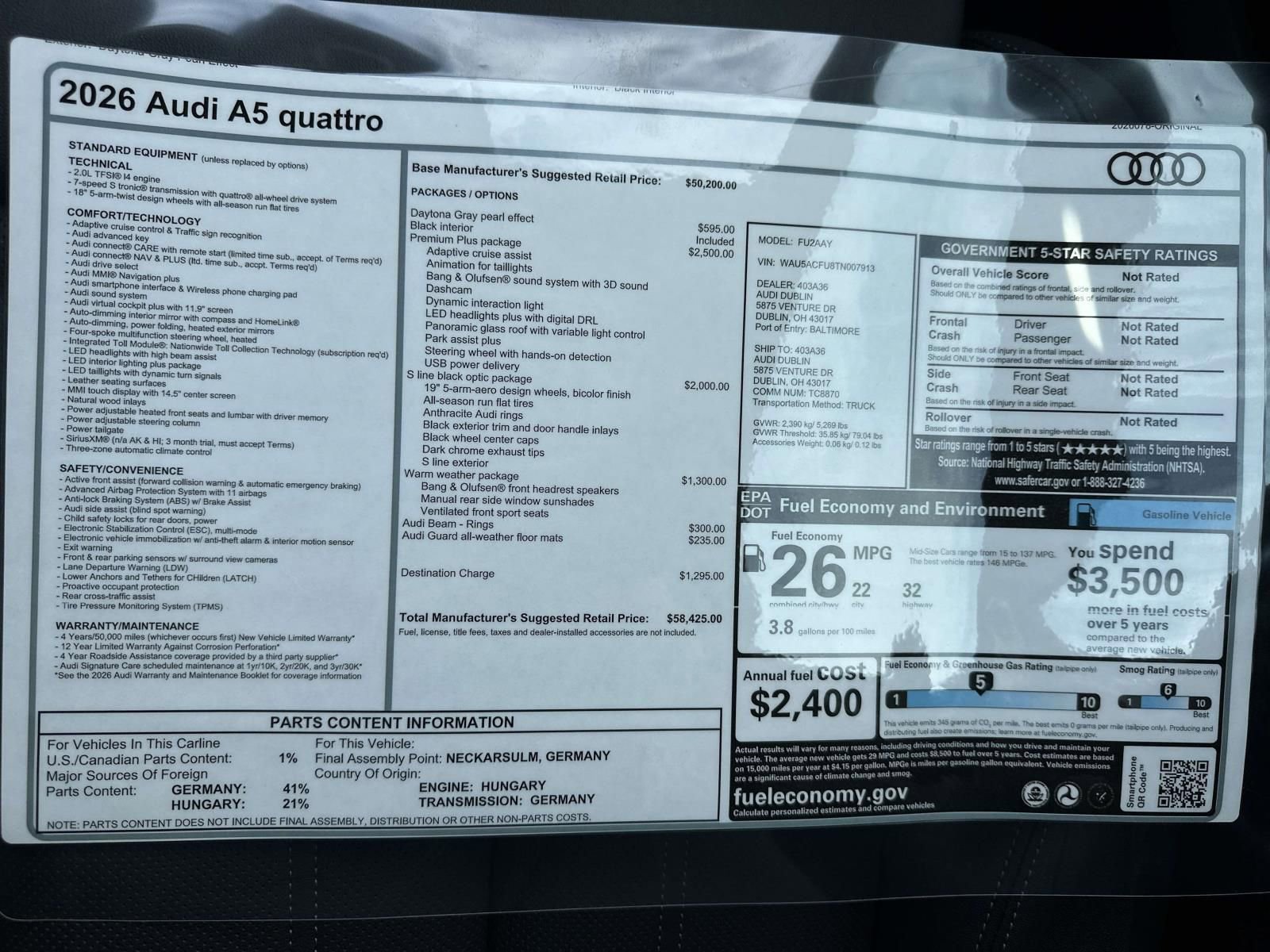 New 2026 Audi A5 2.0T Premium AWD/4WD image 32