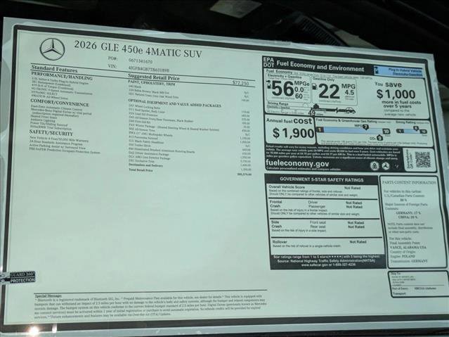 New 2026 Mercedes-Benz GLE 450e 4MATIC image 18