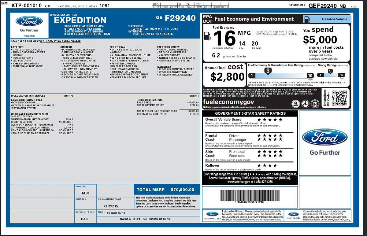 Used 2016 Ford Expedition EL Platinum image 8