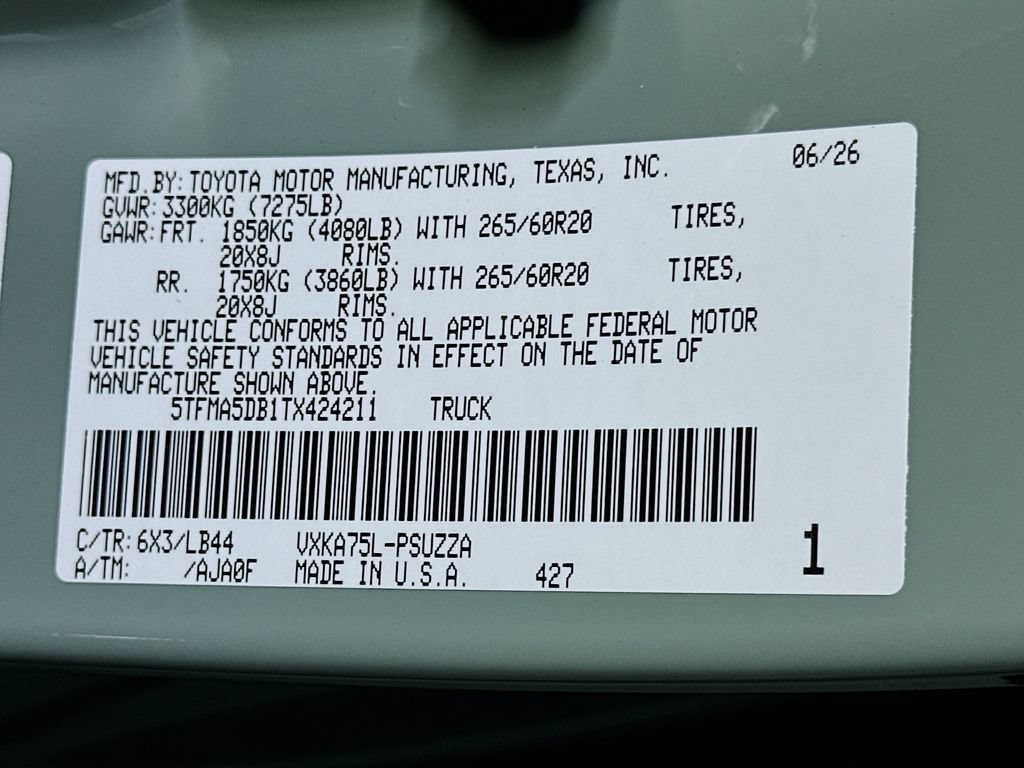 New 2026 Toyota Tundra 1794 Edition AWD/4WD image 16
