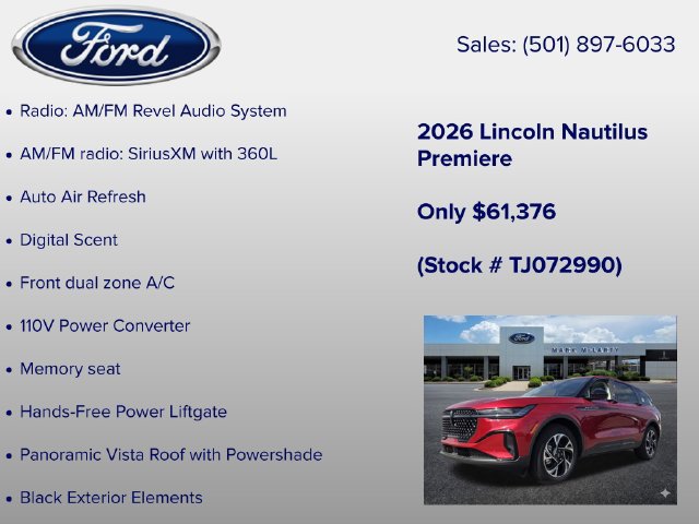 New 2026 Lincoln Nautilus Premier w/ Equipment Group 102A AWD/4WD image 18
