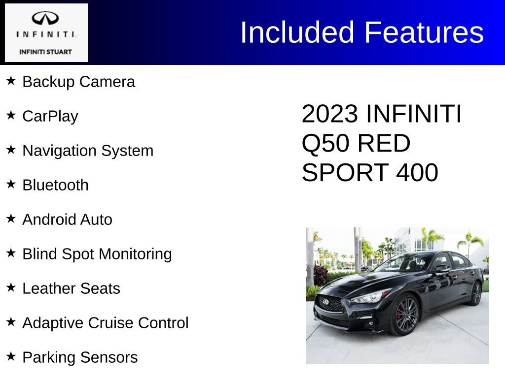 Used 2023 INFINITI Q50 Red Sport 400 RWD image 2