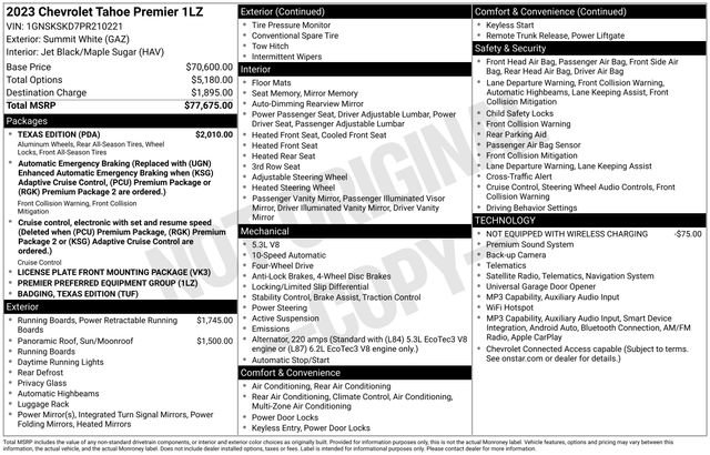 Used 2023 Chevrolet Tahoe Premier w/ Texas Edition AWD/4WD image 3