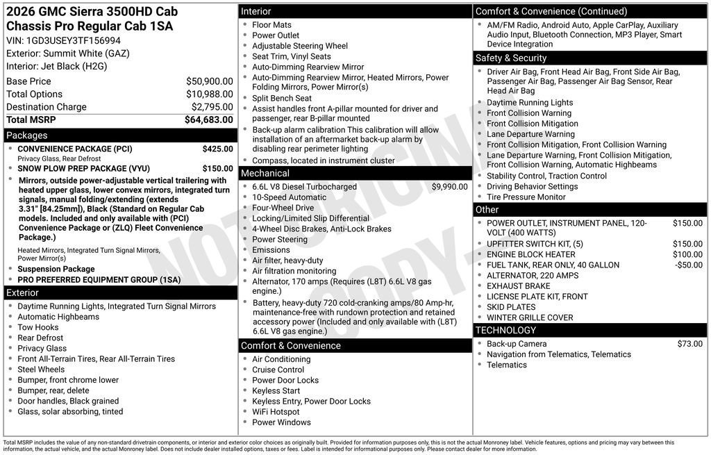 New 2026 GMC Sierra 3500 Pro w/ Convenience Package AWD/4WD image 34