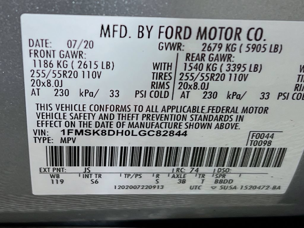 Used 2020 Ford Explorer XLT w/ Equipment Group 202A AWD/4WD image 33