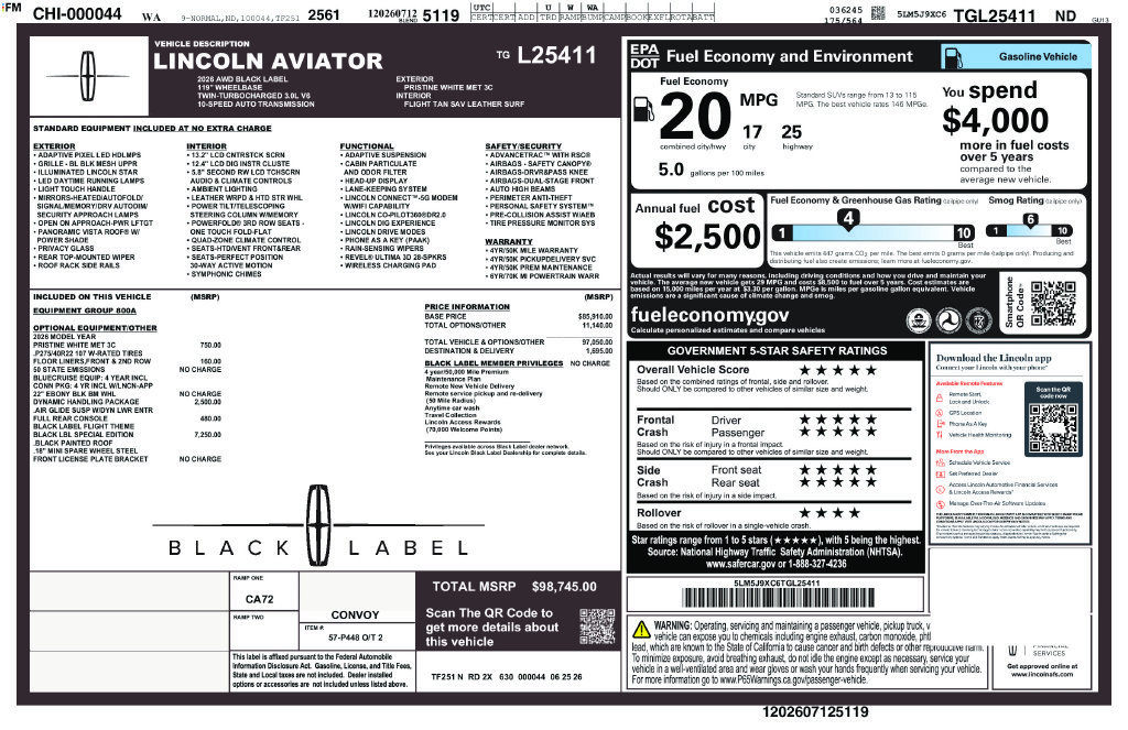 New 2026 Lincoln Aviator Black Label w/ Black Label Special Edition AWD/4WD image 23