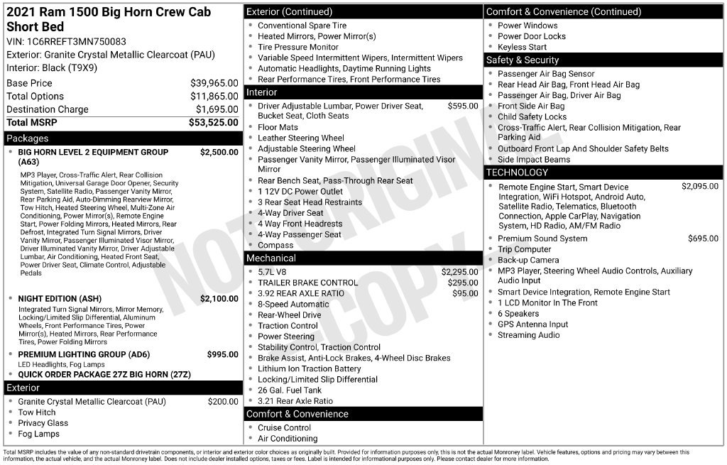 Used 2021 RAM 1500 Big Horn RWD image 5