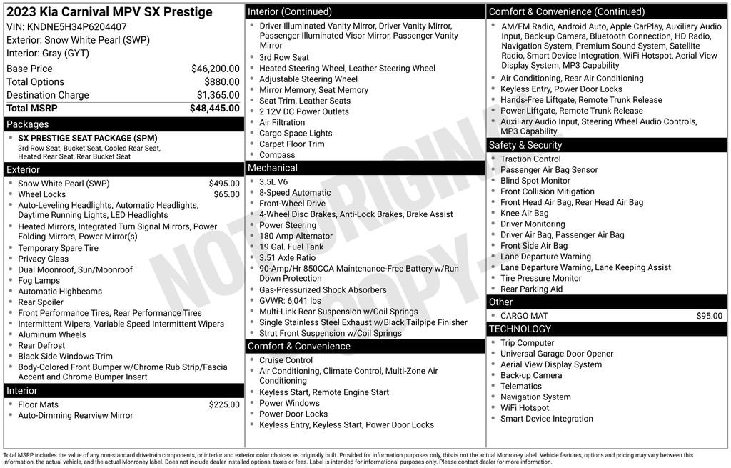 Used 2023 Kia Carnival SX Prestige image 43