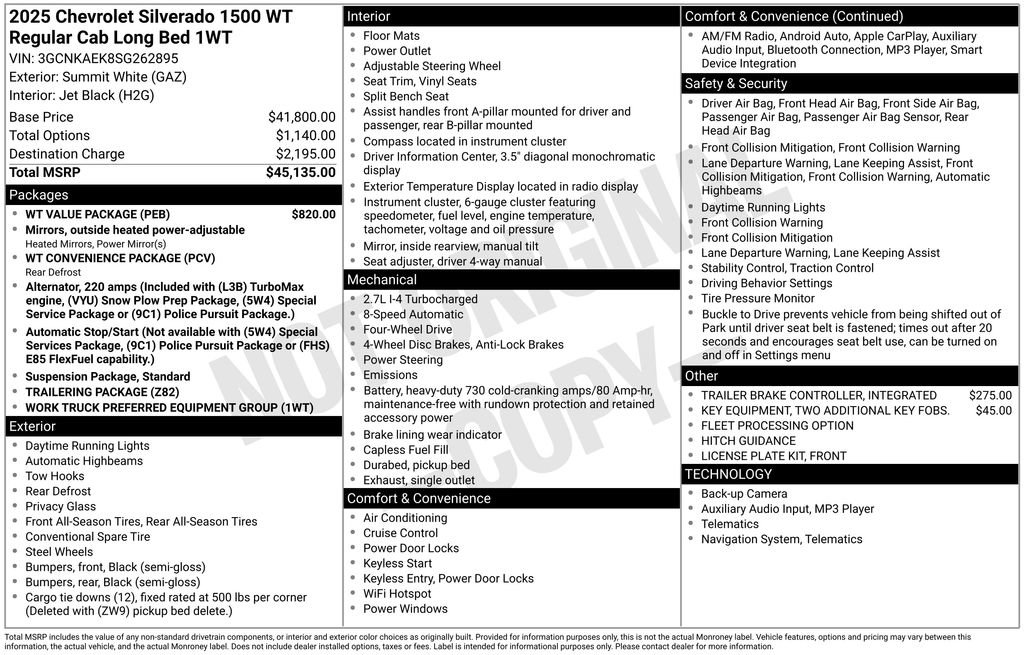 New 2025 Chevrolet Silverado 1500 W/T w/ WT Value Package image 6