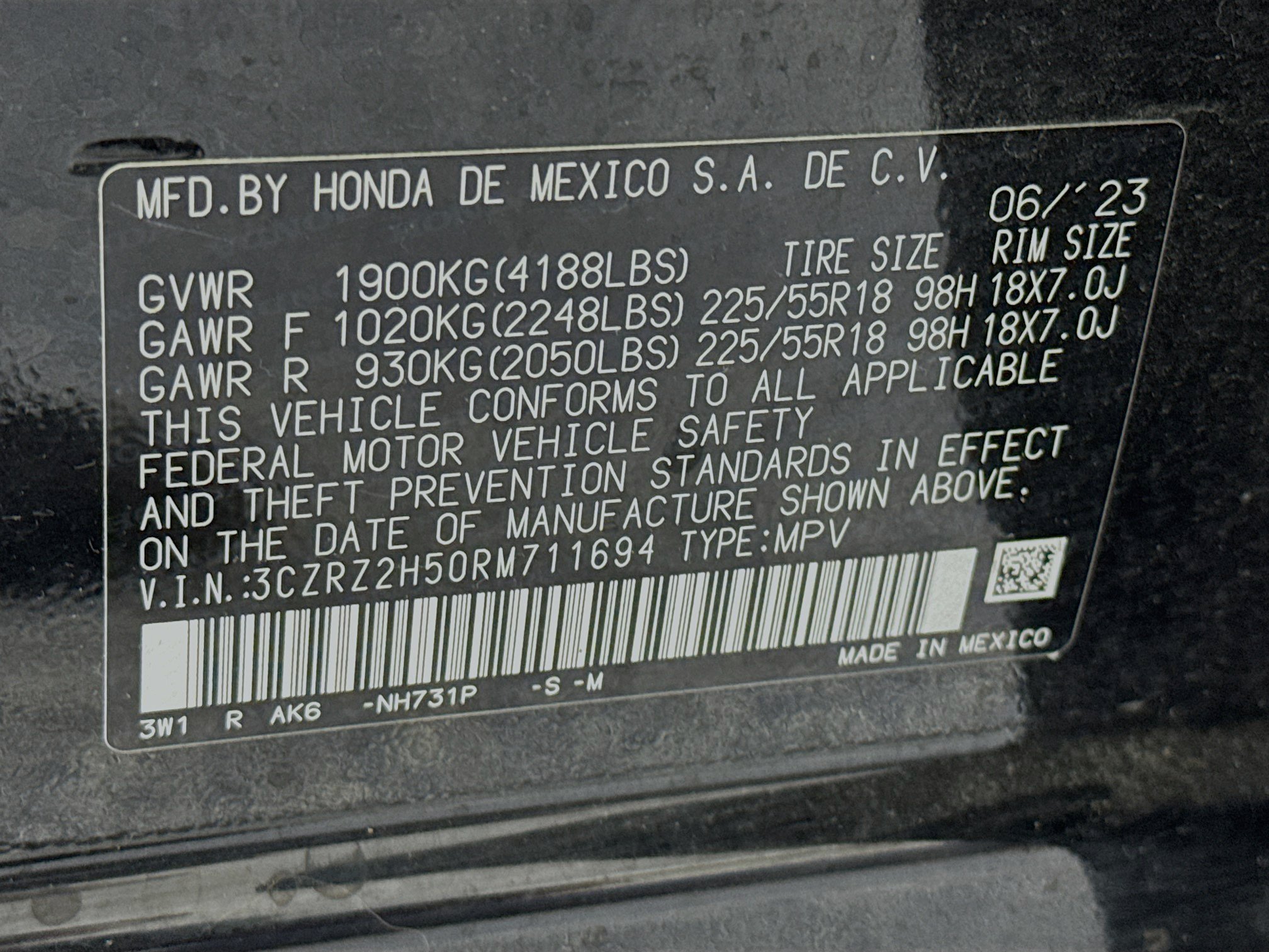 Certified 2024 Honda HR-V Sport image 30