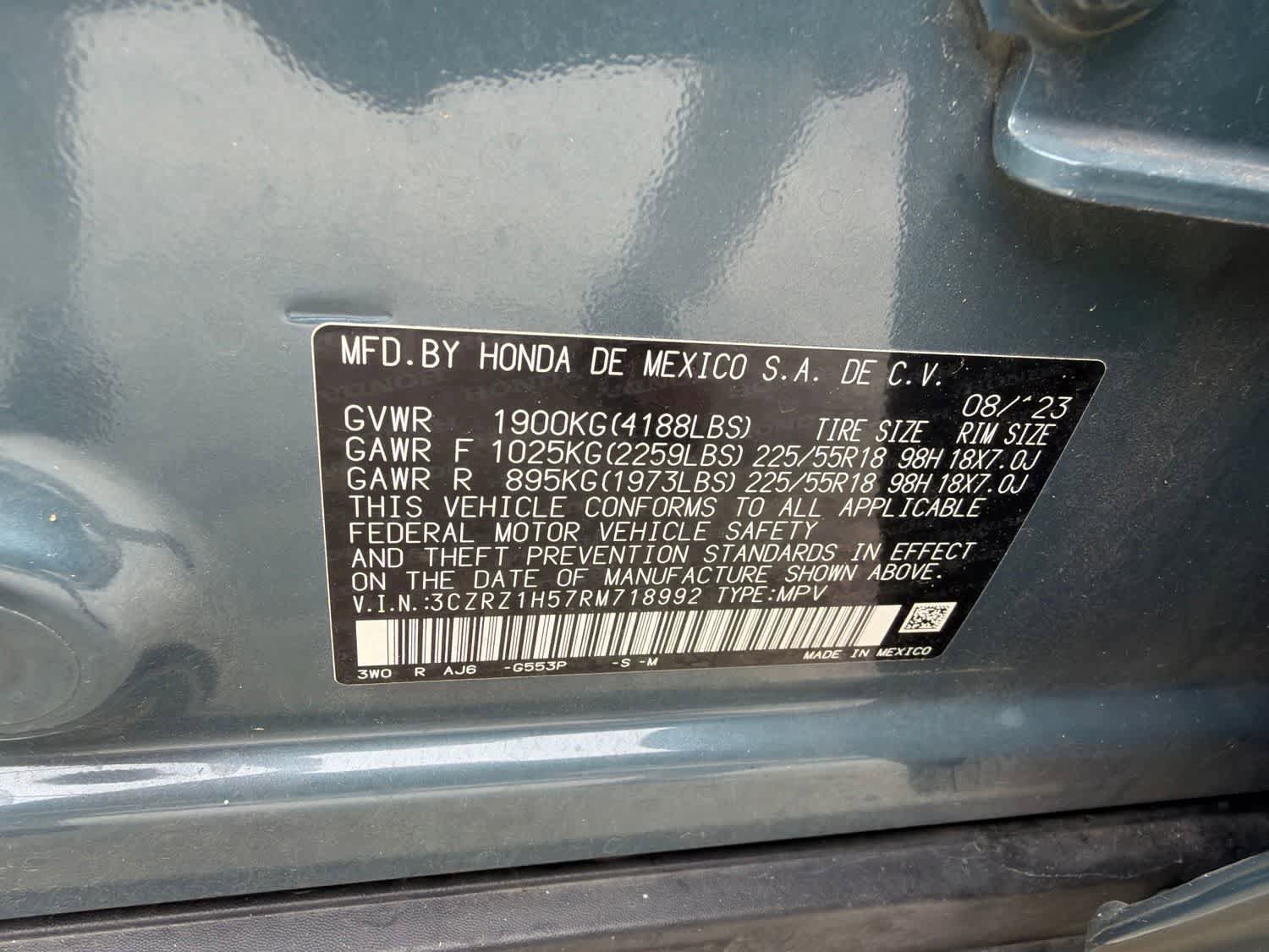 Certified 2024 Honda HR-V Sport image 17