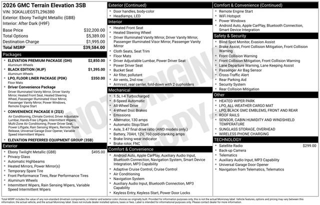 New 2026 GMC Terrain Elevation w/ Elevation Premium Package image 24