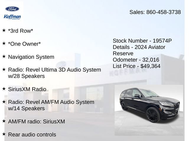 Certified 2024 Lincoln Aviator Reserve w/ Equipment Group 201A image 20