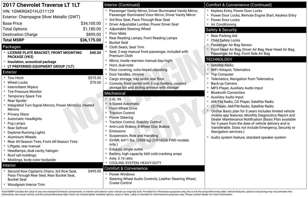Used 2017 Chevrolet Traverse LT FWD image 13