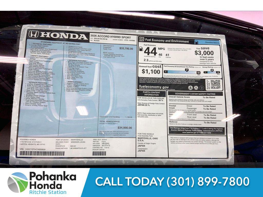 New 2026 Honda Accord Hybrid Sport image 22