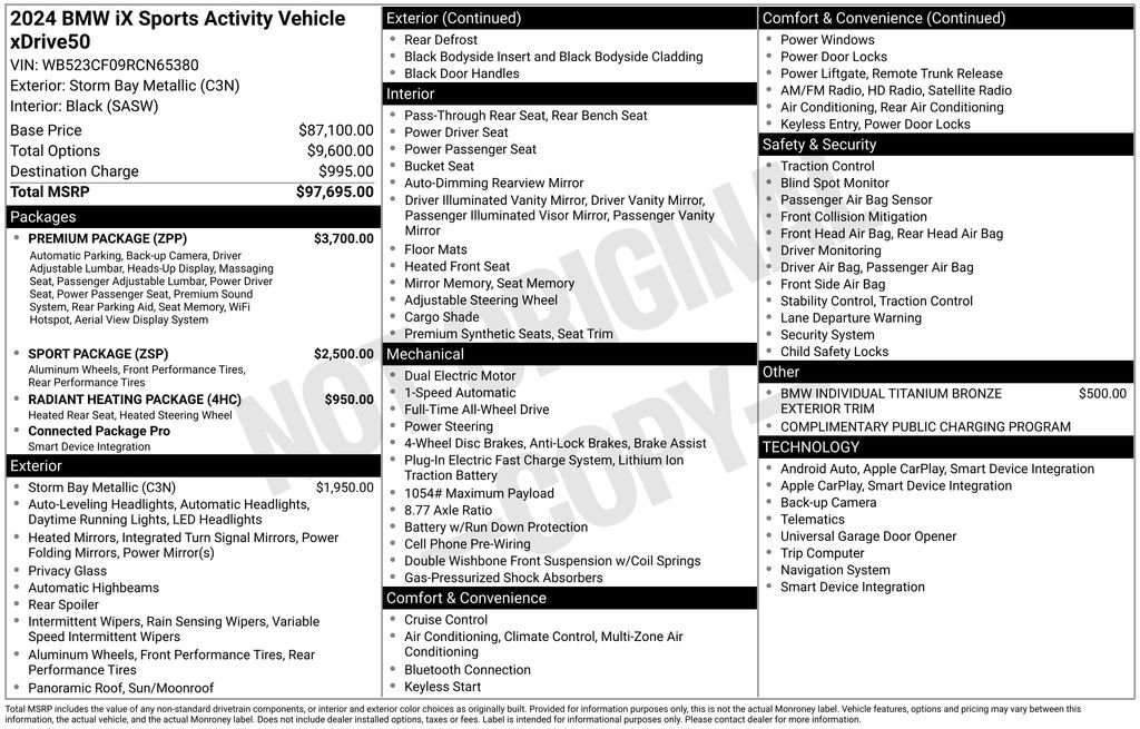 Certified 2024 BMW iX xDrive50 w/ Premium Package AWD/4WD image 5