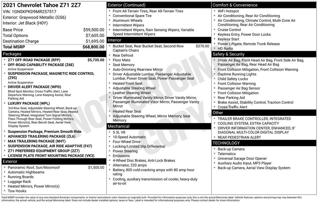 Used 2021 Chevrolet Tahoe Z71 w/ Z71 Off-Road Package video 2