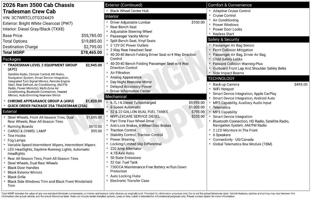 New 2026 RAM 3500 Tradesman AWD/4WD image 27