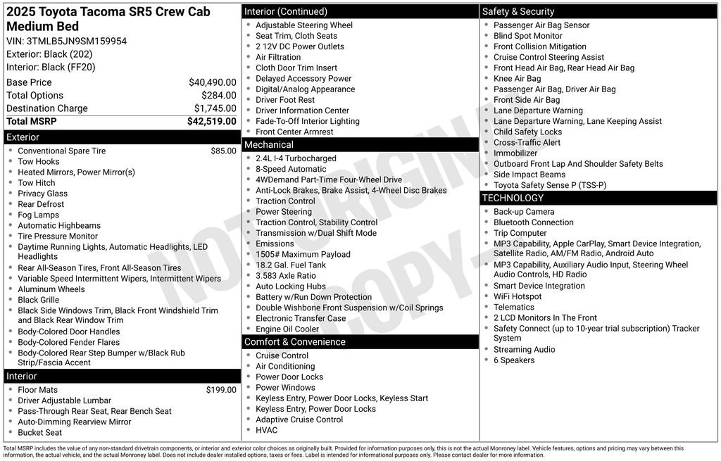 Certified 2025 Toyota Tacoma SR5 AWD/4WD image 38