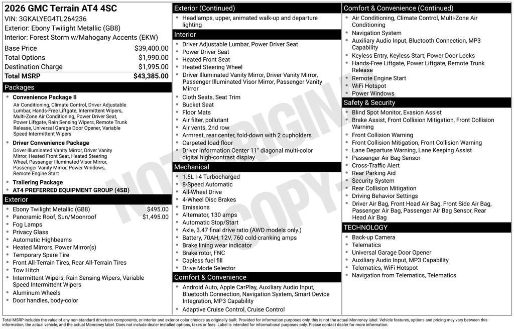 New 2026 GMC Terrain AT4 AWD/4WD image 26