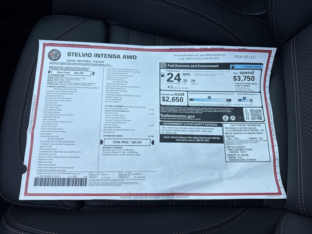 New 2025 Alfa Romeo Stelvio Sprint image 25