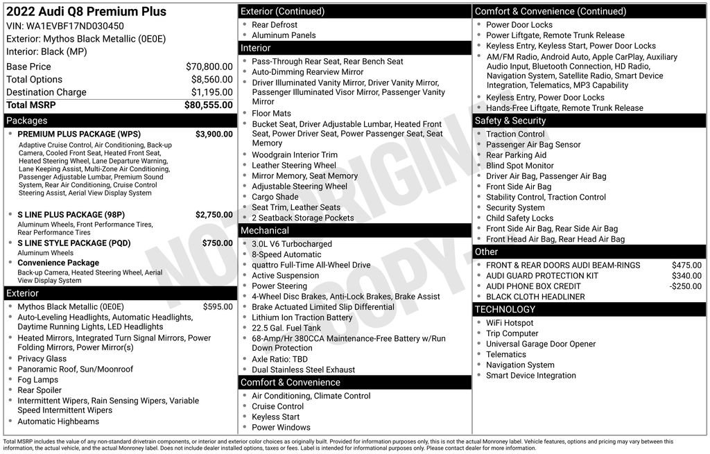 Used 2022 Audi Q8 Premium Plus w/ Premium Plus Package image 67