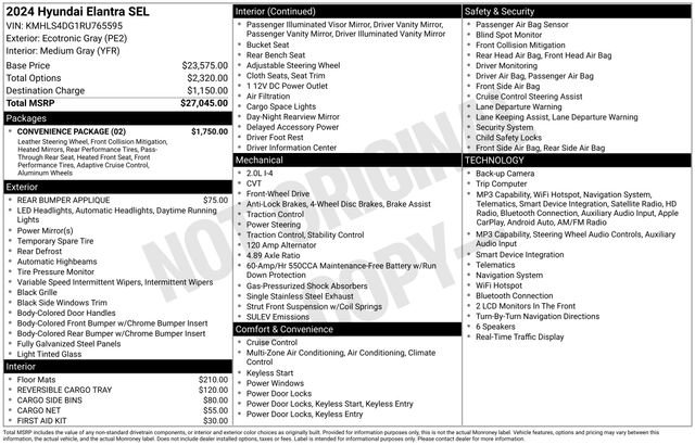 Used 2024 Hyundai Elantra SEL w/ Convenience Package FWD image 6